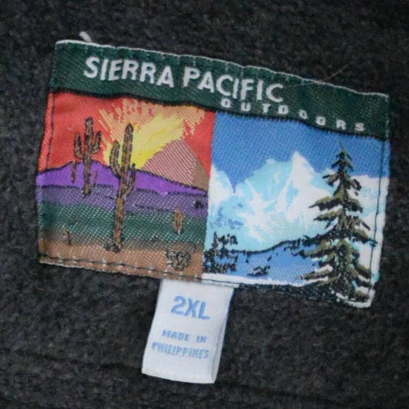 Vintage 90'S Sierra Pacific Outdoors Gray Zip Up Fleece Sweater Size 2Xl - Picture 5 of 11